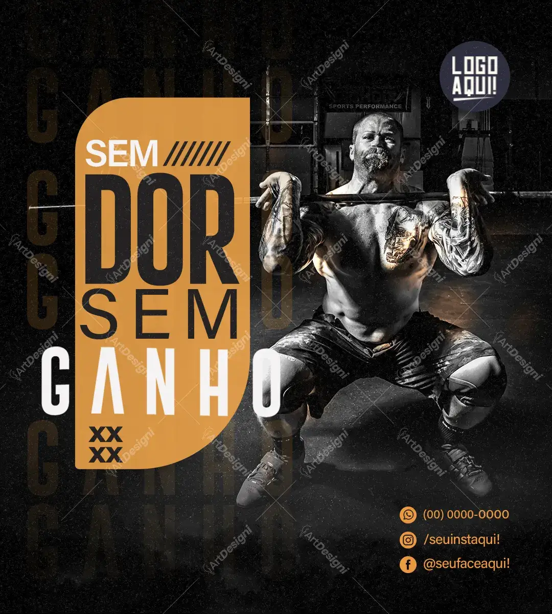 Fitness Sem Dor Sem Ganho PSD Editável G