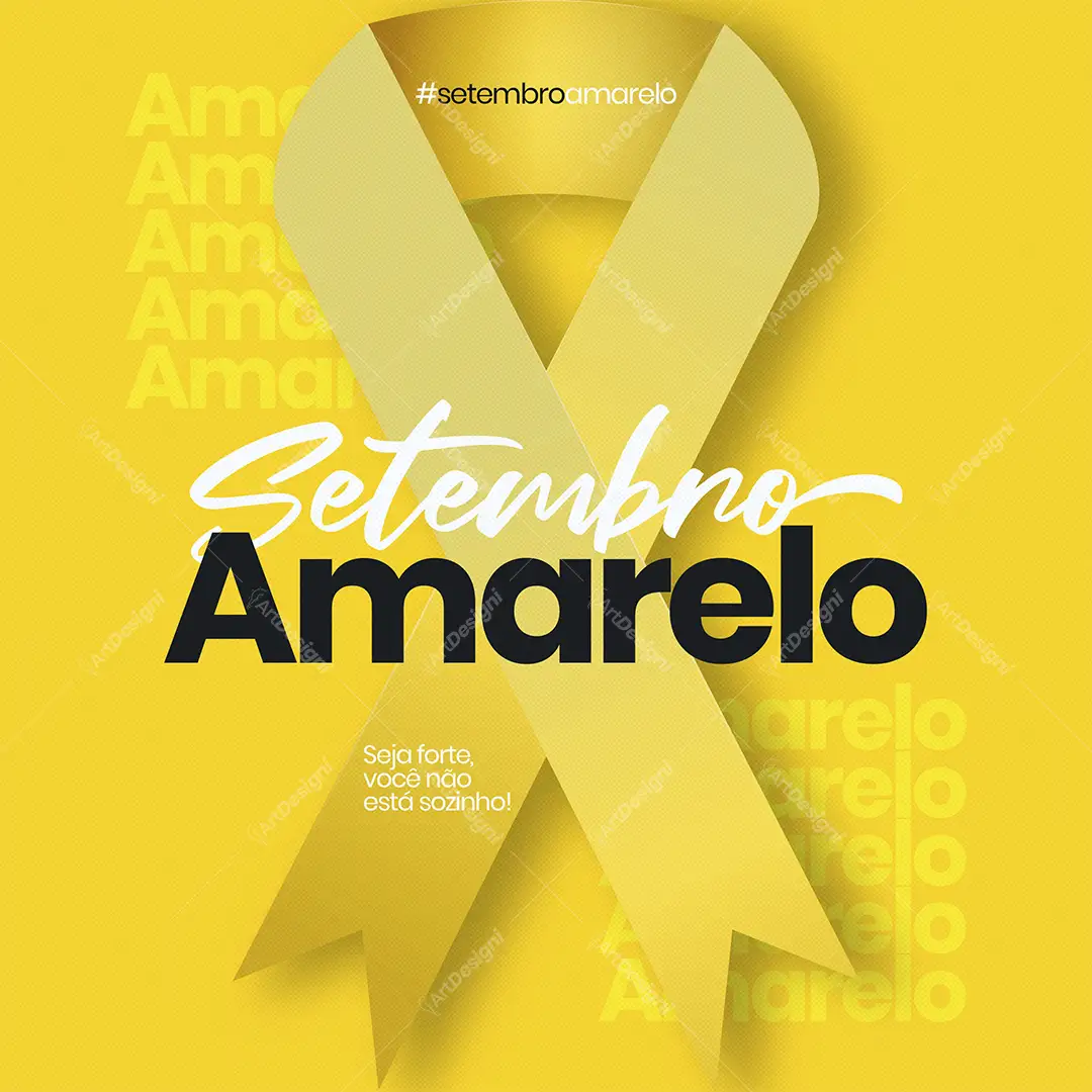 Post Mês Setembro Amarelo Social Media PSD Editável