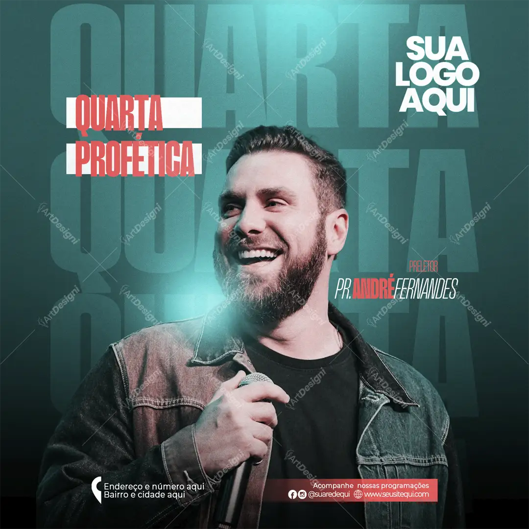 Quarta Profética Social Media Church PSD Editável