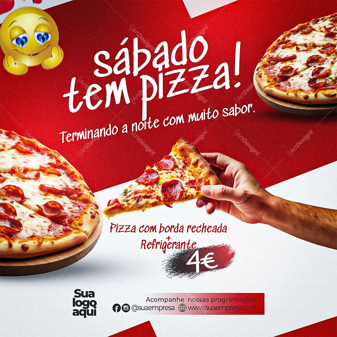 Sábado Tem Pizza Social Media PSD Editável