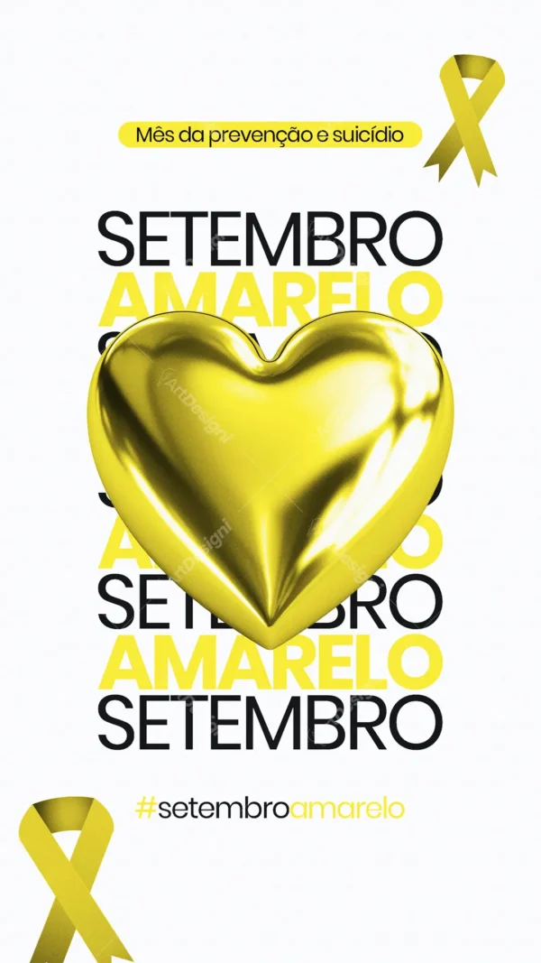 Status Setembro Amarelo Social Media PSD Editável